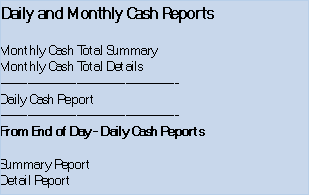 Work Order Cash Reports